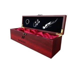Caja portabotella con 3 accesorios