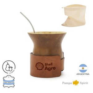 Mate Alazan ( calabaza + cinturon de cuero)