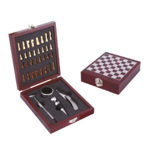 Set accesorios vino con juego ajedrez