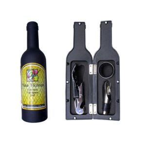 Set botella c/3 accesorios vino