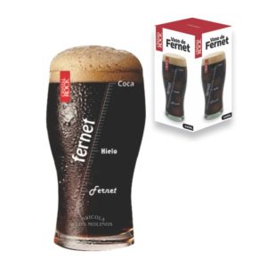 Vasos fernet pinta en caja de regalo