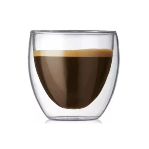 Vaso doble vidrio borosilicato 150ml en caja unitaria